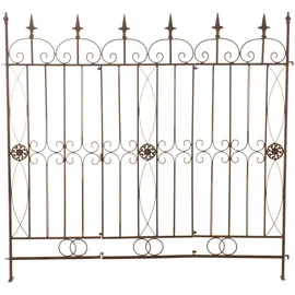 CLP Gartenzaun 124 x 116 cm Antik Braun/Metall