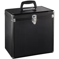 Hama LP-Koffer 50, Alu-Look, Schwarz