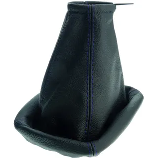 Schaltsack für Opel Zafira A - Bj. 1999-2005 - aus echtem Leder - Schwarz Blau - Schaltmanschette - Manschette für Gangschaltung - Schalthebelmanschette für Schaltgetriebe - aus Echtleder - A0006-2