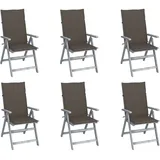 vidaXL Hochlehner Gartenstuhl 6 St. 6 x 6 x 6 cm grau