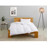 MY HOME Kassettenbett + Kopfkissen "RINA, Bettdecke in 135x200 & 155x220 cm, 2-tlg.", weiß, B/L: 135cm x 200cm Anzahl Teile 1, B/L: 40cm x 80cm Anzahl Teile 1, Bezug: Baumwolle Füllung: Entendaune/-feder, warm, Bettdecken Bezug: 100% Baumwolle.