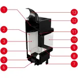 Kratki Kamineinsatz LUCY SLIM Stahl Schwarz/Abdeckplatte Glas