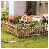 Frank-Flechtwaren FRANK FLECHTWAREN Beeteinfassung Birkenholz, Rustikaler Look, Langliebig, Stabil, Maße 200 x 25 cm