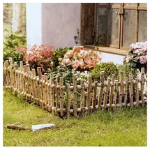 Frank-Flechtwaren FRANK FLECHTWAREN Beeteinfassung Birkenholz, Rustikaler Look, Langliebig, Stabil, Maße 200 x 25 cm