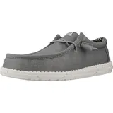 Hey Dude HEYDUDE - Wally Canvas Herren - Slip on Schuhe - Mokassin Stil, Light Grey, 43 EU