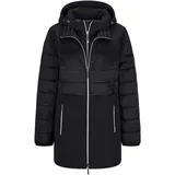 GOLDNER Langmantel GOLDNER "Kurzgröße Wintermantel mit Softshell-Einsatz", Damen, Gr. 19, schwarz, Obermaterial: 50% Polyamid PA. 47% Polyester PES. 3% Elasthan EL., Mäntel, mit Softshell-Einsatz