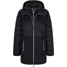 GOLDNER Langmantel GOLDNER "Kurzgröße Wintermantel mit Softshell-Einsatz", Damen, Gr. 19, schwarz, Obermaterial: 50% Polyamid PA. 47% Polyester PES. 3% Elasthan EL., Mäntel, mit Softshell-Einsatz