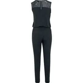 URBAN CLASSICS Ladies Tech Mesh Long Jumpsuit - Schwarz