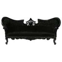 Casa Padrino Barock Sofa Vampire Schwarz/Schwarz - Limited Edition