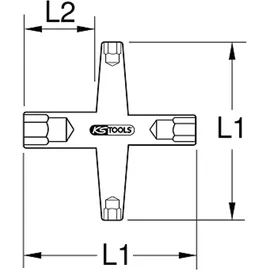 KS Tools Kreuzschlüssel 10x12x14x17mm