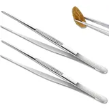 GGUFAY Edelstahl Kochpinzette Set mit 20 cm & 30 cm Länge - ideal für die Küche, als Bratpinzette oder Fleischpinzette zum Wenden und Greifen von Lebensmitteln.