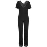 LASCANA Damen Pyjama schwarz Gr.36/38