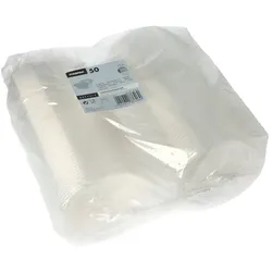 Starpak 50 Verpackungsbecher mit Klappdeckeln, PP 8-eckig 375 ml 4,2 cm x 11 cm x 11 cm transparent