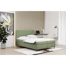 Kaiser Möbel Boxspringbett mit matratze und bettkasten, Schlafbett Vero Hellgrün 160x200 cm - Kaiser