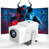 ZELURXX Beamer, 720P, Mit Bluetooth, Gleicher Bildschirm über drahtloses WiFi, MINI Tragbar, Geeignet für mehrere Szenarien, 17,2 x 10,9 x 10 cm - Weiß