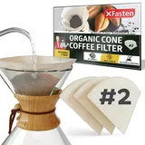 XFasten Hanf wiederverwendbare Kaffeefilter Nr. 2 (3er-Pack) Nummer 2 Kegel-Kaffeefilter | Gießen Sie über ungebleichte Kaffeefilter | passend für 1–4 Tassen Bio-Hanf-Tuch-Kaffeefilter | Kaffeefilter