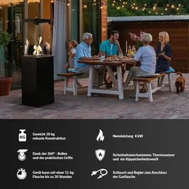 Kratki Terrassenheizer Gas Patio Light Granito