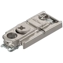 CLIP Montageplatte, gerade, 0 mm, Zink, Schrauben, HV: Exzenter, vernickelt
