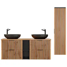 petits-meubles Gaia 2-tlg. Schwarz/Eichenoptik