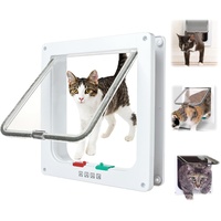 YOYIAG Große abschließbare Katzenklappe: große Katzentür 23,5 * 25 * 5,3 cm, Magnetverschluss, Katzentüren für Innen- und Außentüren/Wand, für alle Haustiere - Weiß - Groß