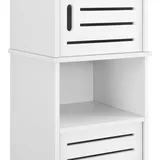 [en.casa] Badezimmerschrank Mora 135x32x32 cm mit 3 Ablagen WPC Weiß