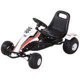 Homcom Kinder Go-Kart mit Handbremse weiß 104 x 66 x 57 cm (LxBxH)