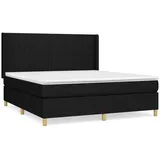 vidaXL Boxspringbett mit Matratze Schwarz 180x200 cm Stoff