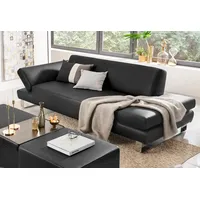 2-Sitzer W.SCHILLIG "taboo", grau (graphit z59), B:202cm H:76cm T:91cm, Longlife Xtra-Leder Z59: Glattleder mit modischer Prägung. Hautstärke 0, 9 - 1, 1 mm, Sofas, mit Normaltiefe, inklusive Armlehnenverstellung, mit Kontrastnaht