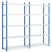 Proregal Fachbodenregal MAXIMUS HxBxT 200 x 150 x 34 cm 5 Ebenen offener Fachboden Fachlast 83 kg Lichtblau/Lichtgrau