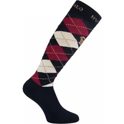 Damen Reitsocken HVPArgyle navy/roja/sand 35/38