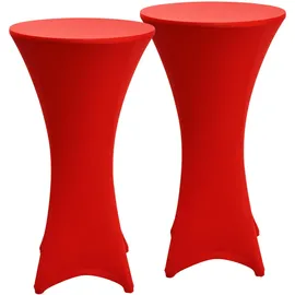 Beautissu Stehtischhusse Stella Rot Ø 80 cm 2er Set