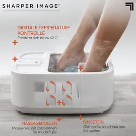 Sharper Image Elektrisch Beheizbares Fußmassagegerät mit Temperaturkontrolle und Massagerollen