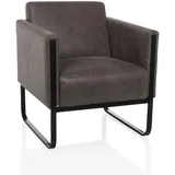 HJH Office Loungesessel Aruba Retro Kunstleder 1-Sitzer 0 x 0 x 0 cm Grau