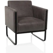 HJH Office Loungesessel Aruba Retro Kunstleder 1-Sitzer 0 x 0 x 0 cm Grau