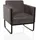 HJH Office Loungesessel Aruba Retro Kunstleder 1-Sitzer 0 x 0 x 0 cm Grau