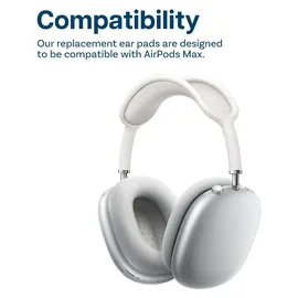 MMobiel Ersatz Ohrpolster für AirPods Max Kopfhörer Memory- Schaum/Mesh Gewebe Silber - Silber