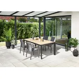 Primaster Trapani Gartentisch 211 x 100 x 75 cm Braun/Grau