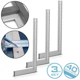 STAHLWERK Aluminium-Anschlagwinkel 3er Set 400 mm Schlosserwinkel | Flachwinkel