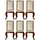 Casa Padrino Luxus Barock Esszimmer Stuhl Set Gold Muster / Braun / Gold 50 x 55 x H. 105 cm - Edles Küchen Stühle 6er Set - Barock Esszimmer Möbel