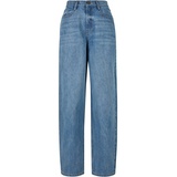 URBAN CLASSICS Bequeme Jeans Urban Classics Damen Ladies High Waist 90 ́S Wide Leg Denim Pants (1-tlg) blau 33
