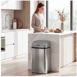 Homcom Mülleimer mit Sensor 48 l Silber