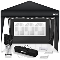 tillvex Pavillon Gartenpavillon 3x3m Wasserdicht Gartenzelt Pop Up, Wasserdicht, höhenverstellbar, UV Schutz 50+, inkl. Tasche