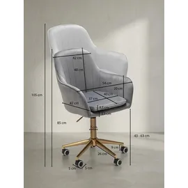 KADIMA DESIGN Schalenstuhl Sandra Samtstoff grau