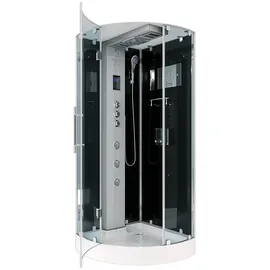 AcquaVapore Dampfdusche D37-23L3-ALL Dusche Dampfdusche Duschkabine -TH, Sicherheitsglas ESG, Höhenverstellbar, Gehärtetes Glas, Integrierte Massagedüsen, Multimedi schwarz