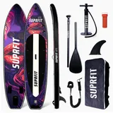 SF SUPRFIT Inflatable SUP-Board Board Vibrant Lips, Set inklusive Pumpe, Paddel, Finnen, Rucksack, Leash & Reparaturkit