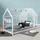 Homestyle4u Hausbett 1849 90 x 200 cm Kiefer massiv weiß