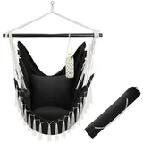 Tectake Hängesessel Malika, Boho-Style, Belastbarkeit 150kg