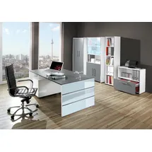 Kerkmann Schreibtisch, Lugano Glas BxT 160x80cm grafit