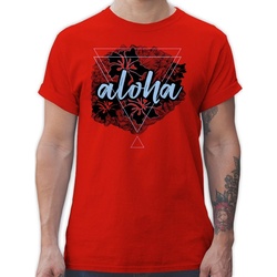 Shirtracer T-Shirt Aloha Sommerurlaub Herren rot L