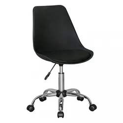 KADIMA DESIGN KORSIKA, Drehstuhl Kunstleder Schwarz, Drehsessel Wartezimmerstuhl, Schreibtischstuhl Rückenlehne